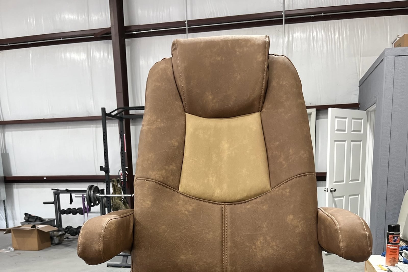 After: RV captain’s chair — before and after repair by Dr. Vinyl DFW